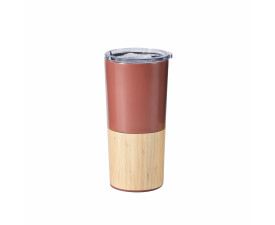 Термокружка 500 мл сталева Line Art Mao, вакуумна (світло-коричневий/бамбуковий)