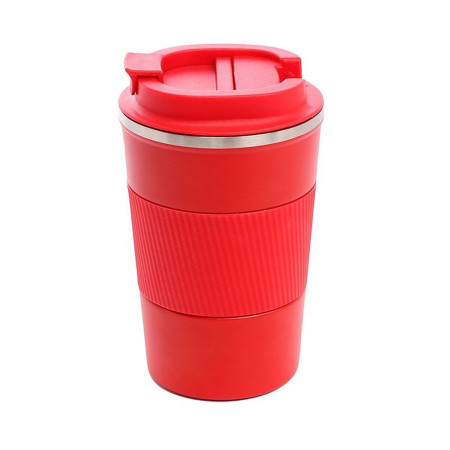 Термокружка 350 мл сталева Line Art Cyprus, вакуумна (червоний)