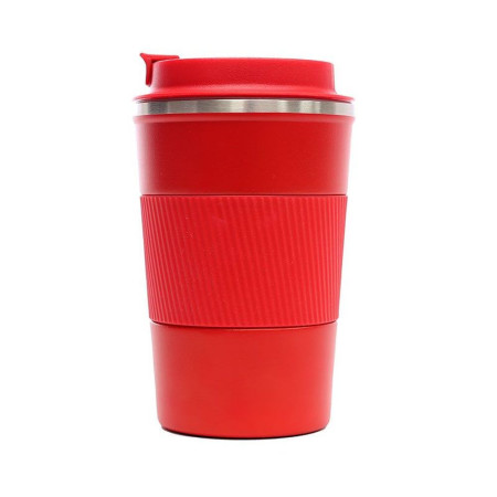 Термокружка 350 мл сталева Line Art Cyprus, вакуумна (червоний)