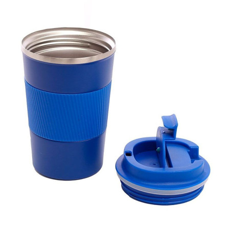 Термокружка 350 мл сталева Line Art Cyprus, вакуумна (синій)