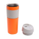 Термокружка 450 мл сталева Line Art Cuba, вакуумна (помаранчевий/сірий)