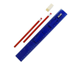 Лінійка 30 см з олівцями Bergamo