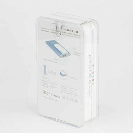 Повербанк 3000 mAh Bergamo HitClip, з кліпсою, світлодіодний індикатор (білий/чорний)