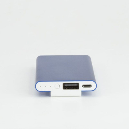 Повербанк 3000 mAh Bergamo HitClip, з кліпсою, світлодіодний індикатор (білий/синій)