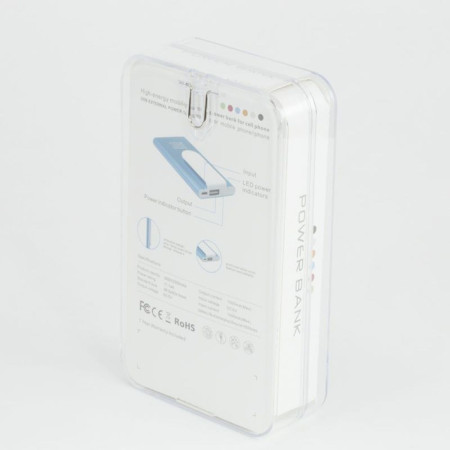 Повербанк 3000 mAh Bergamo HitClip, з кліпсою, світлодіодний індикатор (білий/зелений)