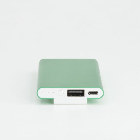 Повербанк 3000 mAh Bergamo HitClip, з кліпсою, світлодіодний індикатор (білий/зелений)