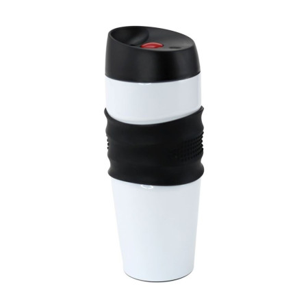 Термокружка 400 мл сталева Bergamo Mario (білий/чорний)