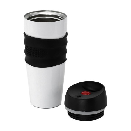 Термокружка 400 мл сталева Bergamo Mario (білий/чорний)