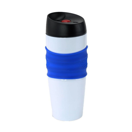 Термокружка 400 мл сталева Bergamo Mario (білий/синій)