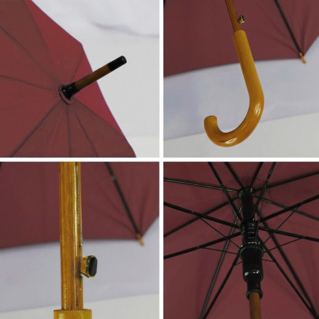 Парасоля-тростина напівавтоматична Bergamo Toprain (бордовий)