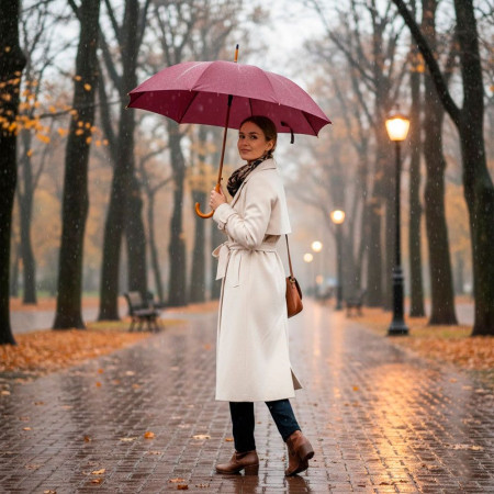 Парасоля-тростина напівавтоматична Bergamo Toprain (бордовий)