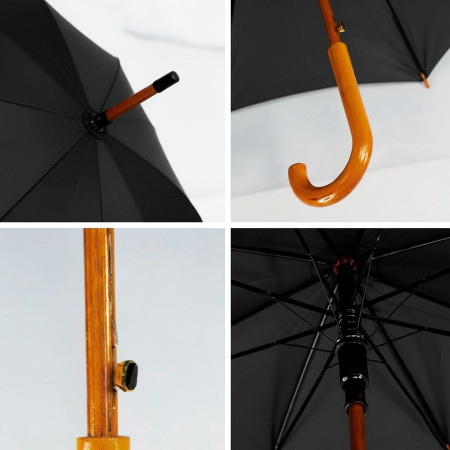 Парасоля-тростина напівавтоматична Bergamo Toprain (чорний)