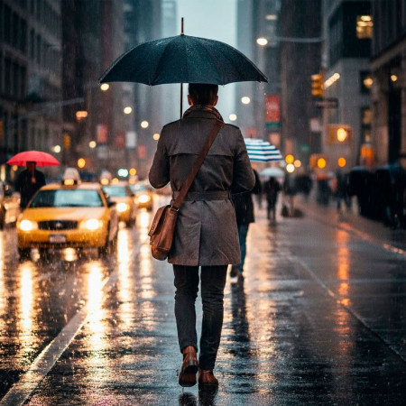 Парасоля-тростина напівавтоматична Bergamo Toprain (чорний)