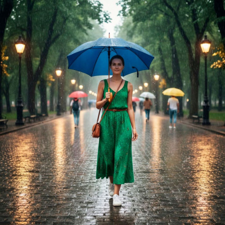 Парасоля-тростина напівавтоматична Bergamo Toprain (яскраво-синій)