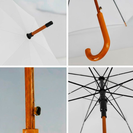 Парасоля-тростина напівавтоматична Bergamo Toprain (білий)