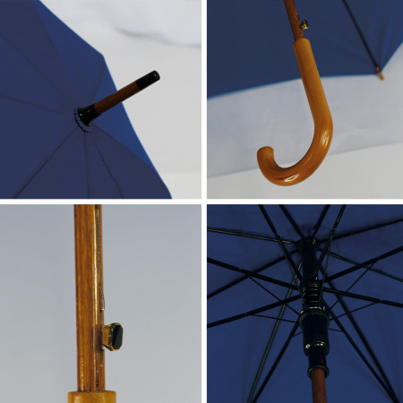 Парасоля-тростина напівавтоматична Bergamo Toprain (темно-синій)