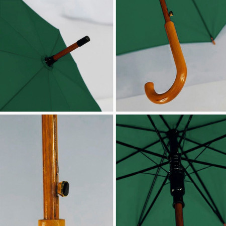 Парасоля-тростина напівавтоматична Bergamo Toprain (темно-зелений)