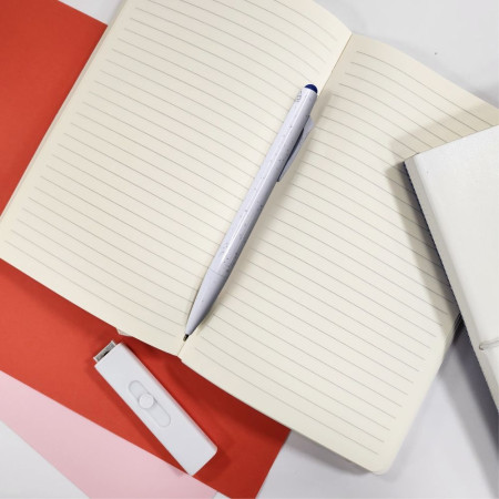 Ручка пластикова гелева Bergamo Ottawa (білий/синій)