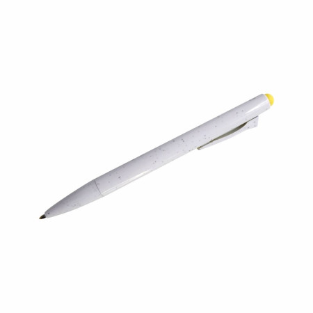 Ручка пластикова гелева Bergamo Ottawa (білий/жовтий)