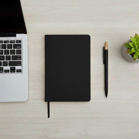 Блокнот в лінію А5 Berganote Flexible, м'яка обкладинка (чорний) Блокнот в лінію А5 Berganote Flexible, м'яка обкладинка (чорний)