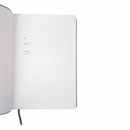 Блокнот в клітинку А5 Berganote Tessil, м'яка обкладинка (зелений)