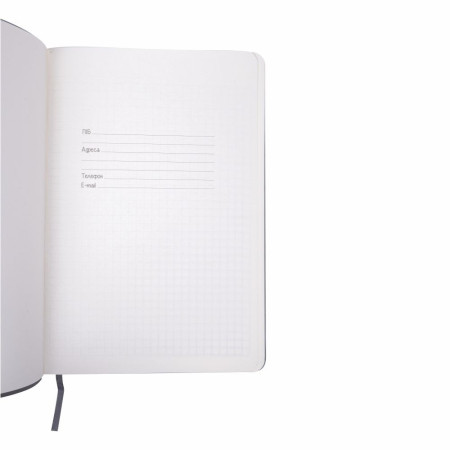 Блокнот в клітинку А5 Berganote Tessil, м'яка обкладинка (чорний)