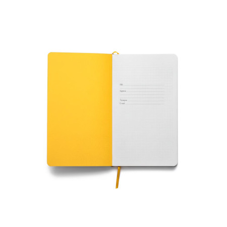 Блокнот в клітинку А5 Berganote Alanis, м'яка обкладинка (білий/жовтий)