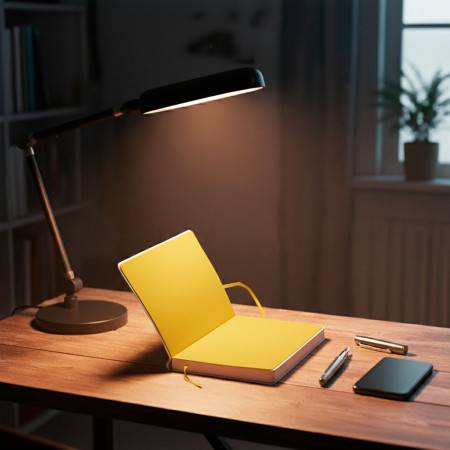 Блокнот в клітинку А5 Berganote Alanis, м'яка обкладинка (білий/жовтий)