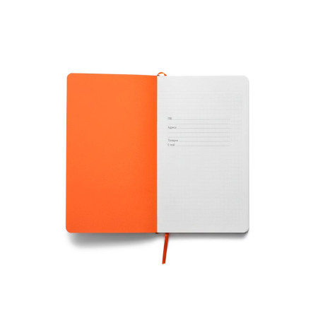 Блокнот в клітинку А5 Berganote Alanis, м'яка обкладинка (білий/помаранчевий) Блокнот в клітинку А5 Berganote Alanis, м'яка обкладинка (білий/помаранчевий)