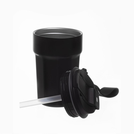 Термокружка 380 мл сталева Line Art Comfy, вакуумна (чорний)