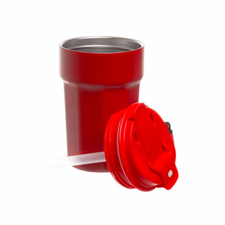 Термокружка 380 мл сталева Line Art Comfy, вакуумна (червоний)