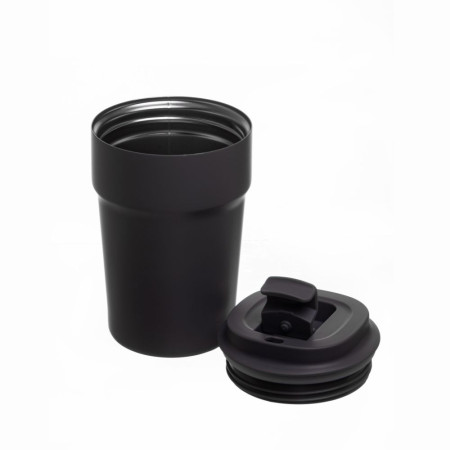 Термокружка 380 мл сталева Line Art Rhodes, вакуумна (чорний)