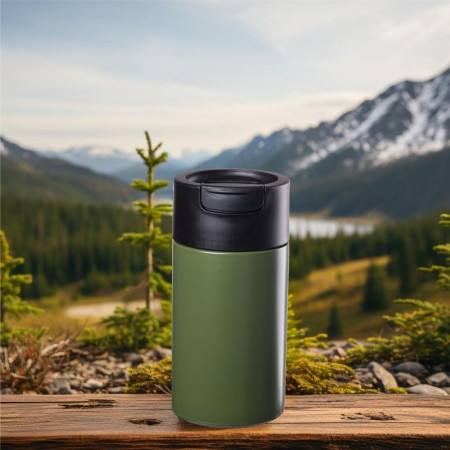 Термокружка 450 мл сталева Line Art Bogota, вакуумна (оливковий)