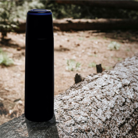 Термос 500 мл сталевий Line Art Fiji, вакуумний (чорний/синій)