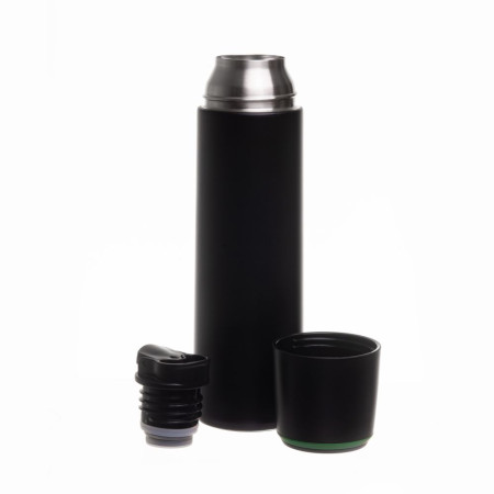 Термос 500 мл сталевий Line Art Fiji, вакуумний (чорний/зелений)