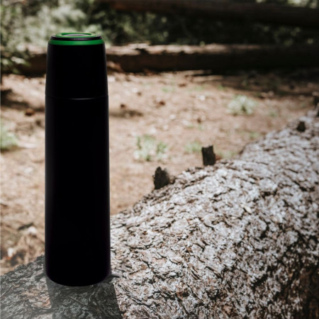 Термос 500 мл сталевий Line Art Fiji, вакуумний (чорний/зелений)