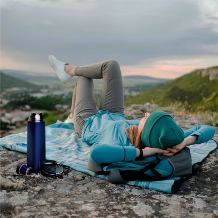 Термос 500 мл сталевий Line Art Borneo, вакуумний (синій)