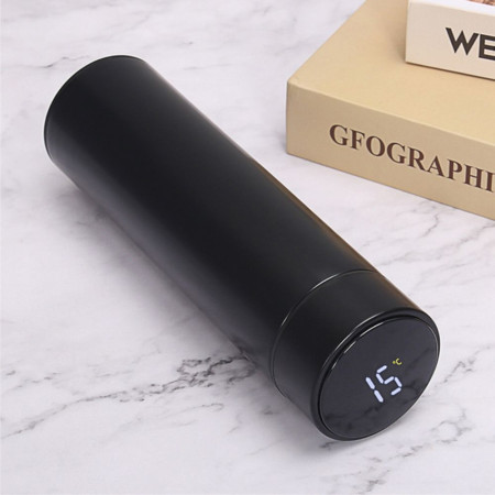 Термос 500 мл сталевий Line Art Cusco з індикатором температури, вакуумний (чорний)