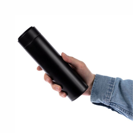 Термос 500 мл сталевий Line Art Cusco з індикатором температури, вакуумний (чорний)