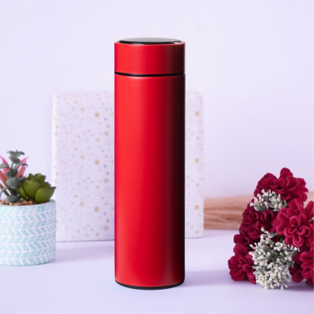 Термос 500 мл сталевий Line Art Cusco з індикатором температури, вакуумний (червоний)