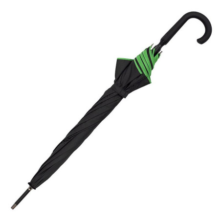 Парасоля-тростина напівавтоматична Bergamo Bloom (чорний/зелений)