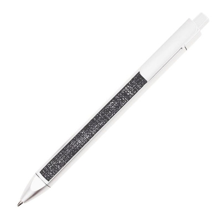 Ручка пластикова кулькова Bergamo Textile Pen (сріблястий)