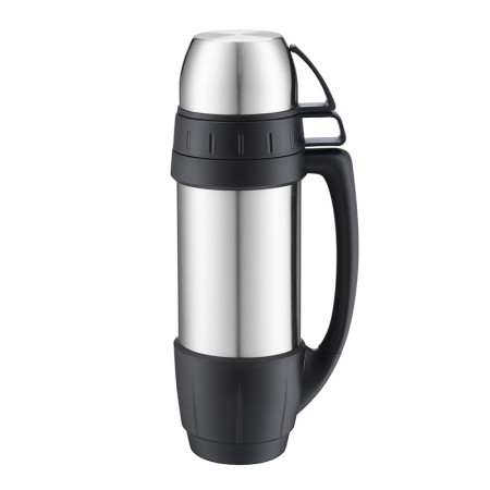 Термос 1,2 л сталевий Line Art Campania, вакуумний (сріблястий/чорний)