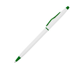 Ручка металева кулькова Bergamo (білий/зелений)