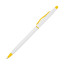 Ручка металева кулькова Bergamo (білий/жовтий)