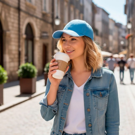 Кепка coFEE Turned sandwich (блакитний/білий)