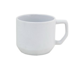 QUADRA, Керамічне горнятко з оригінальною геометричною ручкою, 330 мл (білий)