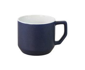 QUADRA, Керамічне горнятко з оригінальною геометричною ручкою, 330 мл (синій)