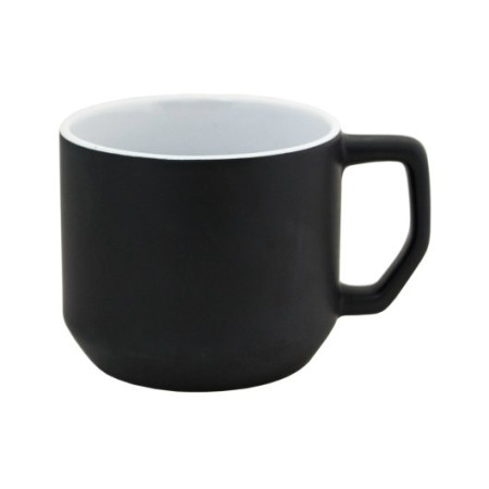 QUADRA, Керамічне горнятко з оригінальною геометричною ручкою, 330 мл (сірий)