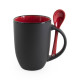 Горнятко BERTINA з ложечкою 380 мл  (чорно-червоний)